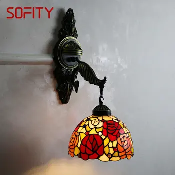 Настенный светильник SAMAN Tiffany LED Винтажный креативный дизайнерский светильник-бра для декора дома, гостиной, коридора отеля