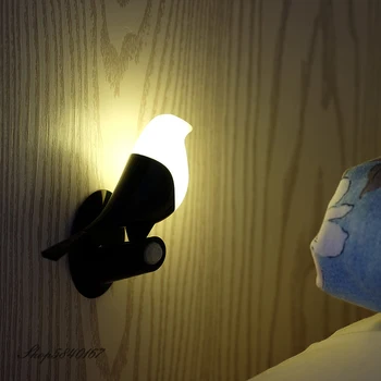 Настенный светильник с датчиком движения Led Bird Light, заряжаемый через USB, Настенное бра, датчик ночника, Лампа для ванной комнаты, датчик освещения лестницы на чердаке