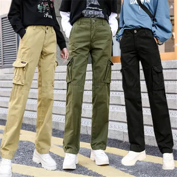 Новые весенне-осенние комбинезоны в американском стиле, свободные повседневные брюки для похудения с карманами для жира, уличные модные женские брюки
