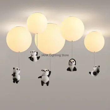 Новые современные детские мультяшные лампы с воздушными шарами, потолочный светильник с белым медведем, потолочный светильник для спальни мальчиков и девочек, светодиодные декоративные люстры