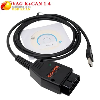 Новый диагностический сканер VAG K + CAN Commander 1.4 OBD2 Инструмент OBDII VAG 1.4 COM кабель для сканера Vag