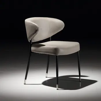 Обеденные стулья скандинавского дизайна Со спинкой, Современное кожаное обеденное кресло, кухонная мебель, кресло для переговоров в американском отеле для отдыха