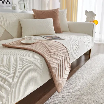 Осенне-зимняя новинка, супер мягкая плюшевая стеганая диванная подушка для гостиной, однотонная нескользящая ткань для чехла для диванной подушки