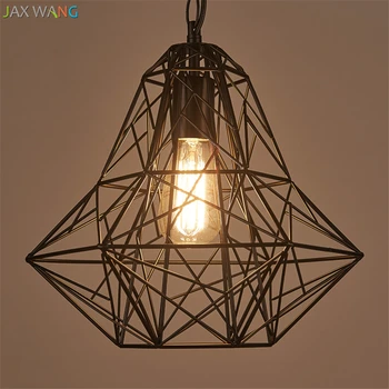 Подвесные светильники JW American Modern Creative Geometry, железный подвесной светильник для гостиной, спальни, кухонных светильников, декора