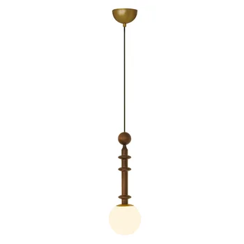 Подвесные светильники из скандинавского римского дерева прикроватные лампы для спальни в стиле ваби саби, американский стиль, ретро-бар, подвесные светильники