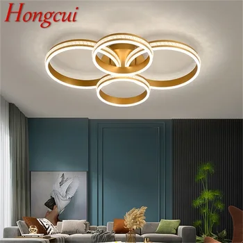 Потолочные светильники Hongcui Nordic Gold Современные роскошные круглые лампы LED Home для гостиной