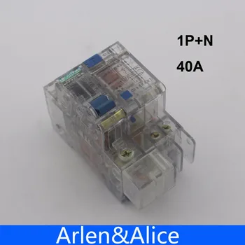 Прозрачный автоматический выключатель остаточного тока 1P + N 40A 230 В ~ 50 Гц/60 Гц с защитой от перегрузки по току и утечки RCBO
