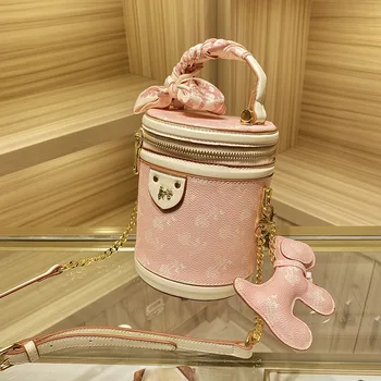 Роскошная Женская сумка-ведро со змеиным принтом 2023 года, розовая Ручная сумка-тоут в стиле ретро со змеиным принтом, высококачественная маленькая сумка-мессенджер через плечо
