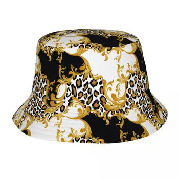 Роскошные шляпы-бобы в стиле барокко из леопардовой кожи для женщин и мужчин в модном стиле с гибкими полями