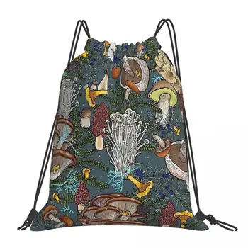 Рюкзак для хранения на шнурке с принтом Meme Mushroom Mushrooms Forest, подростковая дорожная сумка с многофункциональным карманом.