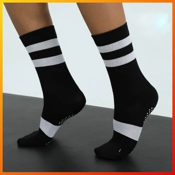 С логотипом Чулки для танцев для йоги, Пилатеса, велоспорта, спортивных носков, футбола, фитнеса, нескользящие дышащие носки с силиконовой резиновой подошвой