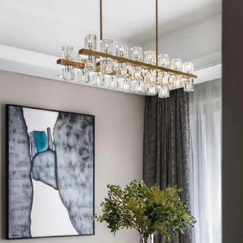 Светодиодный подвесной светильник Nordic Modern Luxury Creative Copper Crystal luminria Home Decor для фойе, гостиной, подвесного светильника