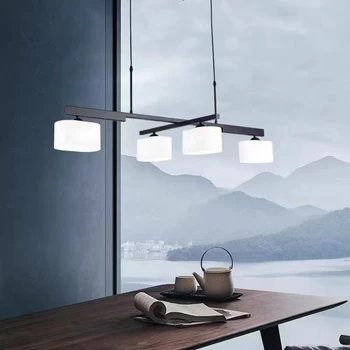 Скандинавские люстры с длинными пластинами, современные вращающиеся железные художественные светильники для гостиной, кухни, столовой, настольного декора, Светодиодные подвесные светильники