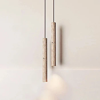 Скандинавский ультратонкий цилиндрический Креативный Мраморный маленький подвесной светильник простого дизайна, вертикальный Светодиодный декоративный подвесной светильник для ресторана