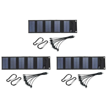 Складная USB-панель солнечных батарей мощностью 3X12 Вт, Портативное складное водонепроницаемое зарядное устройство для солнечных батарей