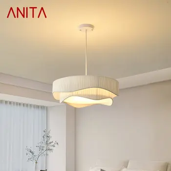 Современная подвесная люстра ANITA LED Creativity Vintage Pleats Белая Подвесная лампа для домашней столовой Спальни