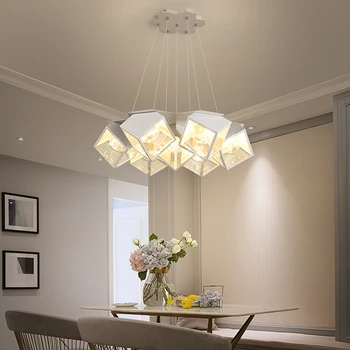Современная светодиодная люстра для гостиной, столовой, спальни, Подвесной потолочный светильник Kithchen, Дизайнерский светильник Black Nordic Stars
