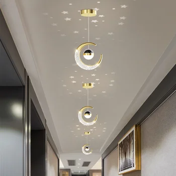 Современная хрустальная люстра для прохода, светильники для спальни, кабинета, входа, балкона, коридора, Креативная акриловая лампа для внутреннего декора, освещение