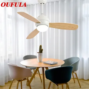 Современные потолочные вентиляторы Hongcui, Лампы белого цвета с дистанционным управлением, лопасти вентилятора для столовой, спальни, ресторана