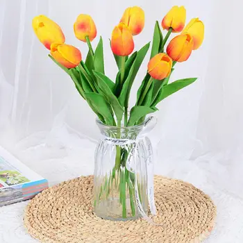Современный Поддельный Цветок Реалистичная Яркая Цветовая Имитация Тюльпана Домашнего Декора Мини-Тюльпаны