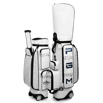 Сумка для гольфа Выдвижная в сложенном виде, Авиационная сумка для гольфа, Портативная Стандартная женская сумка для гольфа из искусственной кожи большой емкости с колесиками, новая