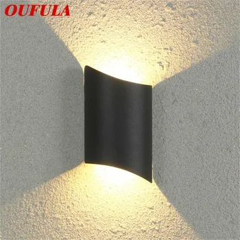 Уличное бра OUFULA, алюминиевый Светодиодный Современный настенный светильник для патио, светящийся Вверх и Вниз, Водонепроницаемый Креативный Декоративный для крыльца