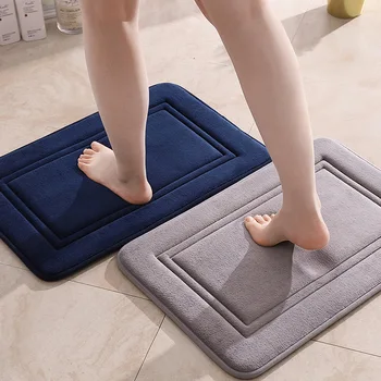 Утолщенный коврик для ванны с эффектом памяти, медленный отскок, Удобная подушечка для ног, Быстрое впитывание воды, Небольшой ковер для ванной комнаты, нескользящий из ПВХ/SBR