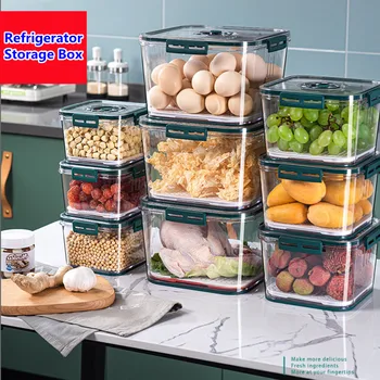 Ящик для хранения продуктов, Кухонный органайзер, контейнер для домашних ЖИВОТНЫХ, Устойчивые банки для холодильника, ящик для хранения свежих яиц, овощей и фруктов большой емкости