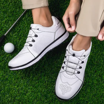골프화 Новая пара мужских и женских дышащих и нескользящих кроссовок для гольфа с поворотной пряжкой для тренировок в помещении